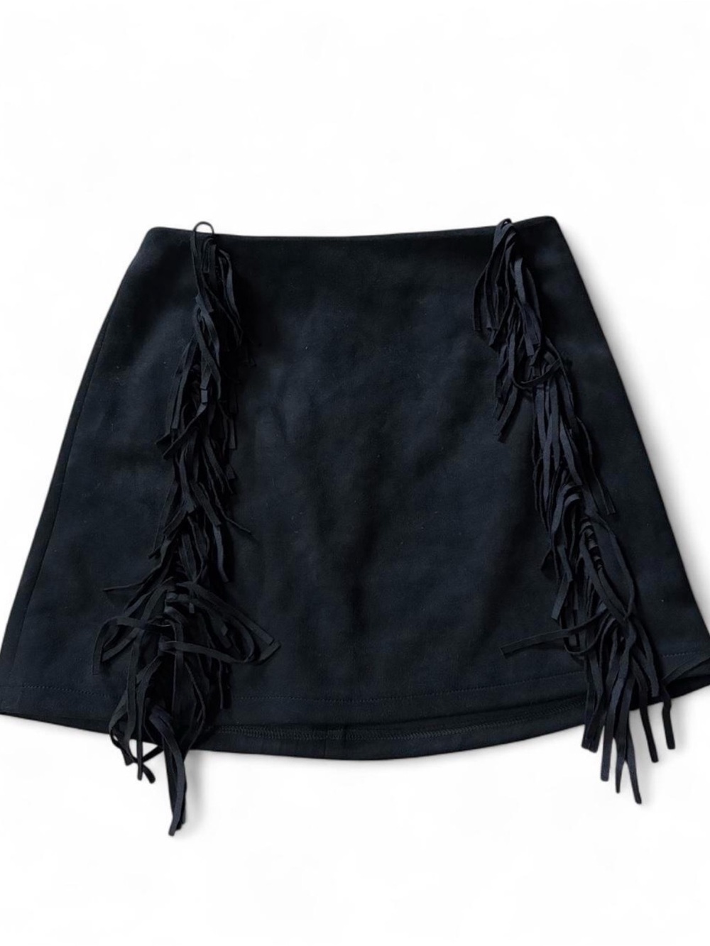 Chelsea & Violet Black Fringe Mini Skirt